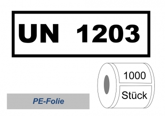 UN-Nummernaufkleber "UN 1203" PE-Folie 