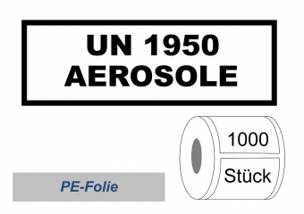 UN-Nummernaufkleber "UN 1950 AEROSOLE" PE-Folie 