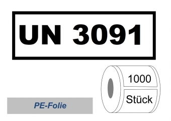 UN-Nummernaufkleber "UN 3091" PE-Folie 