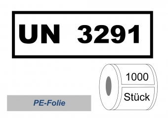 UN-Nummernaufkleber "UN 3291" PE-Folie 