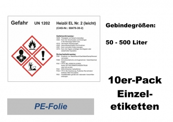 GHS-Kennzeichnung HEIZÖL EL 148x105 10er-Pack 