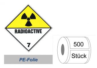 Gefahrzettel 100x100 PE-Folie - Gefahrgutklasse 7(D) 