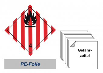 Gefahrzettel 100x100 PE-Folie - Gefahrgutklasse 4.1 