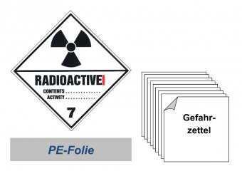 Gefahrzettel 100x100 PE-Folie - Gefahrgutklasse 7A 