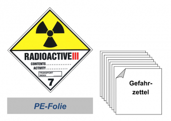 Gefahrzettel 100x100 PE-Folie - Gefahrgutklasse 7C 