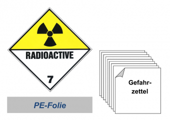 Gefahrzettel 100x100 PE-Folie - Gefahrgutklasse 7(D) 