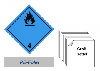 Grosszettel 250x250 PE-Folie - Gefahrgutklasse 4.3 
