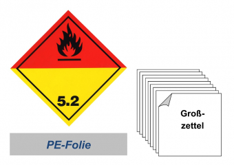 Grosszettel 250x250 PE-Folie - Gefahrgutklasse 5.2 