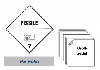 Grosszettel 250x250 PE-Folie - Gefahrgutklasse 7E spaltbar 