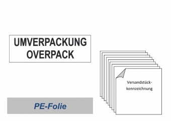 Gefahrgutlabel "UMVERPACKUNG" PE-Folie 150x50 