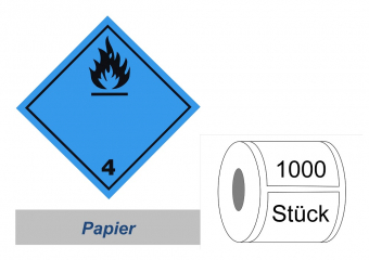 Gefahrzettel 100x100 Papier - Gefahrgutklasse 4.3 