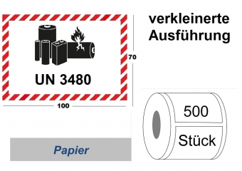 Label UN 3480 "Lithium-Ionen-Batterien" klein 