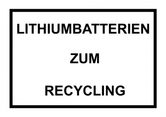 Label SV 377 "Lithiumbatterien zum Recycling" 