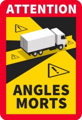 Kennzeichnung "Toter Winkel/Angles Morts" für LKW / Magnetfolie 