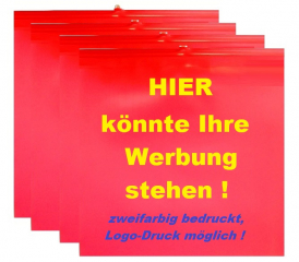 Warnflaggen-Satz für überhängende Lasten, mit Werbedruck zweifarbig 