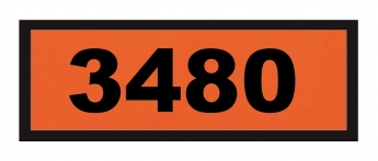UN3480 ADR-Warntafel, 300x120, Klebefolie 