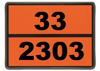 Einschub-Warntafel, Prägung 33/2303, mit Kantenschutz 
