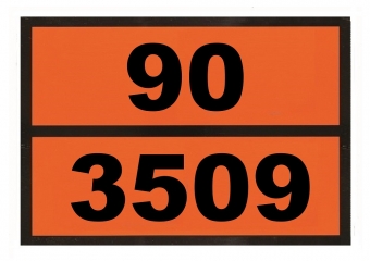 Ziffern-Warntafel, magnetisch, mit Aufdruck 90/3509 