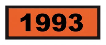 UN1993 ADR-Warntafel, 300x120, Klebefolie 